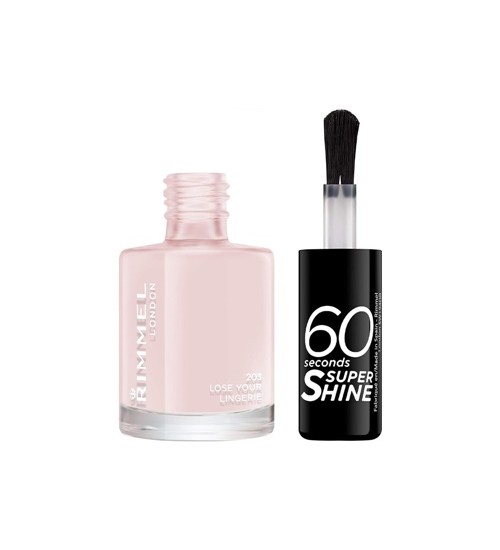Rimmel London 60 Seconds Super Shine Nail Polish  8ml Shade: 203 Lose Your Lingerie