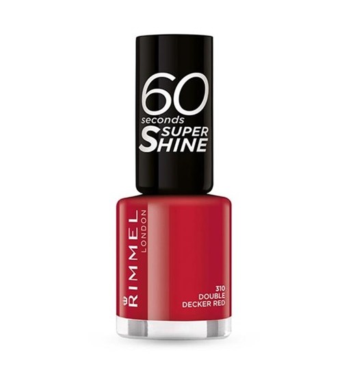 Rimmel London 60 Seconds Super Shine Nail Polish Cosmetic 8ml Shade: 310 Double Decker Red