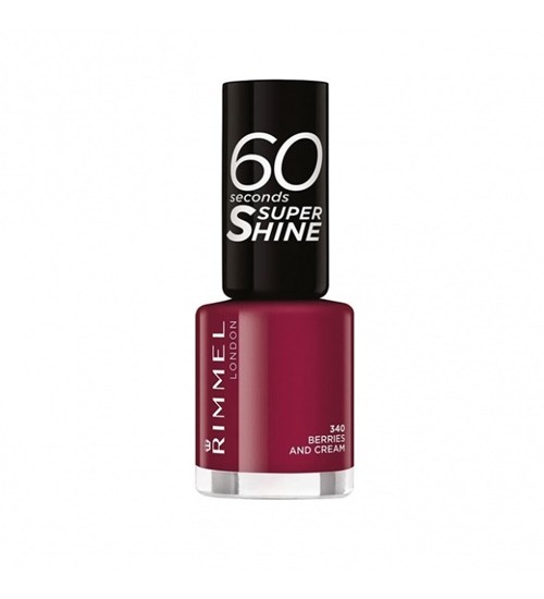 Rimmel London 60 Seconds Super Shine Nail Polish  8ml Shade: 340 Berries And Cream