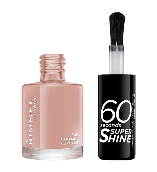 Rimmel London 60 Seconds Super Shine Nail Polish Cosmetic 8ml Shade: 500 Caramel Cupcake