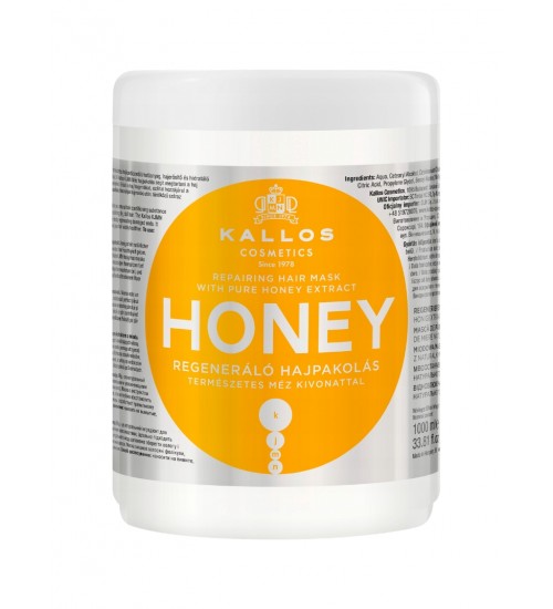 Kallos Cosmetics Honey matu maska sausiem matiem 1000ml
