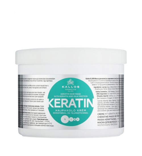 Kallos Cosmetics Keratin Matu maska bojātiem matiem 500ml