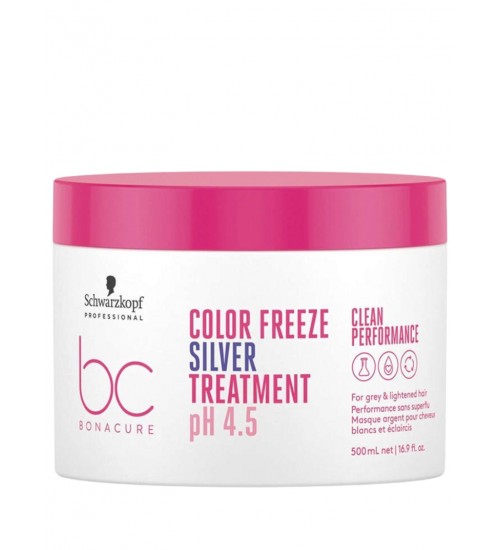 Schwarzkopf Professional BC Bonacure Color Freeze pH 4.5 Matu maska Silver krāsotiem un bojātiem matiem 500ml