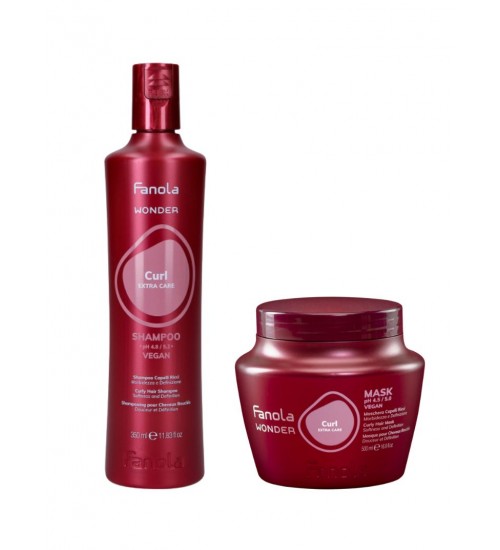 FANOLA WONDER CURL Šampūns 350ml + FANOLA WONDER CURL Maska 500ml - Profesionāls matu kopšanas komplekts
