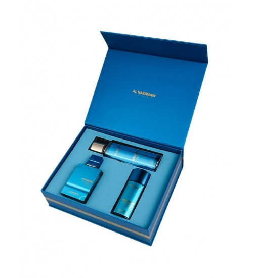 Al Haramain Amber Oud Aqua Dubai Perfume extract 75ml Dāvanu komplekts