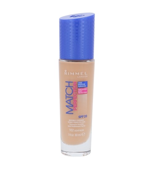 Rimmel London Match Perfection Foundation SPF20 Cosmetic 30ml Shade: 102 Light Nude