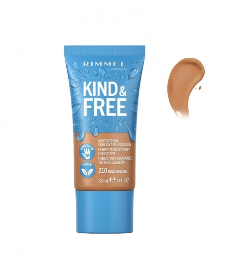 Rimmel London Kind & Free Moisturising Skin Tint Foundation Shade 210 Golden Beige 30ml