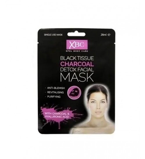Xpel Body Care Black Tissue Charcoal Detox Facial Mask 28ml