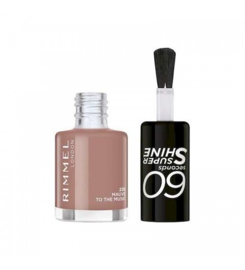 Rimmel London 60 Seconds Super Shine Shade 230 Mauve To The Music Nail Polish 8ml