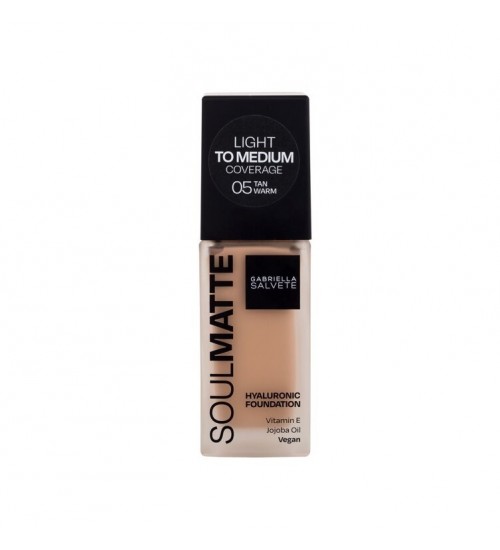 Gabriella Salvete Soulmatte Hyaluronic Foundation Shade 05 Warm Tan 30ml Gabriella Salvete Soulmatte Hyaluronic Foundation Shade 05 Warm Tan 30ml