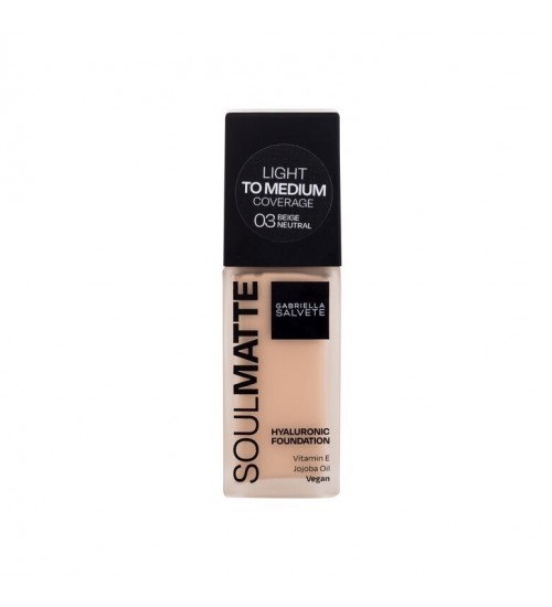 Gabriella Salvete Soulmatte Hyaluronic Foundation Shade 03 Neutral Beige 30ml Gabriella Salvete Soulmatte Hyaluronic Foundation Shade 03 Neutral Beige 30ml